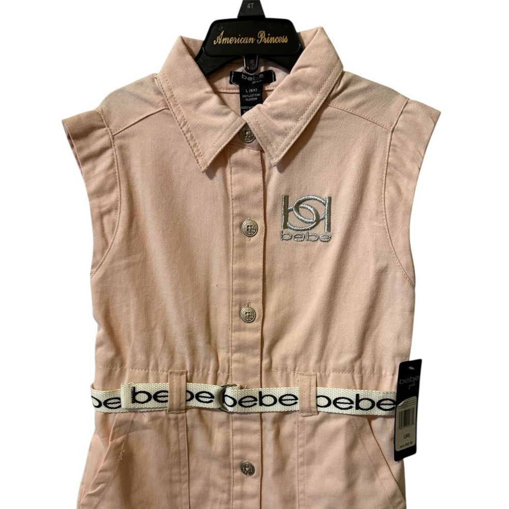 Bebe Light Pink Dress with Logo Belt
